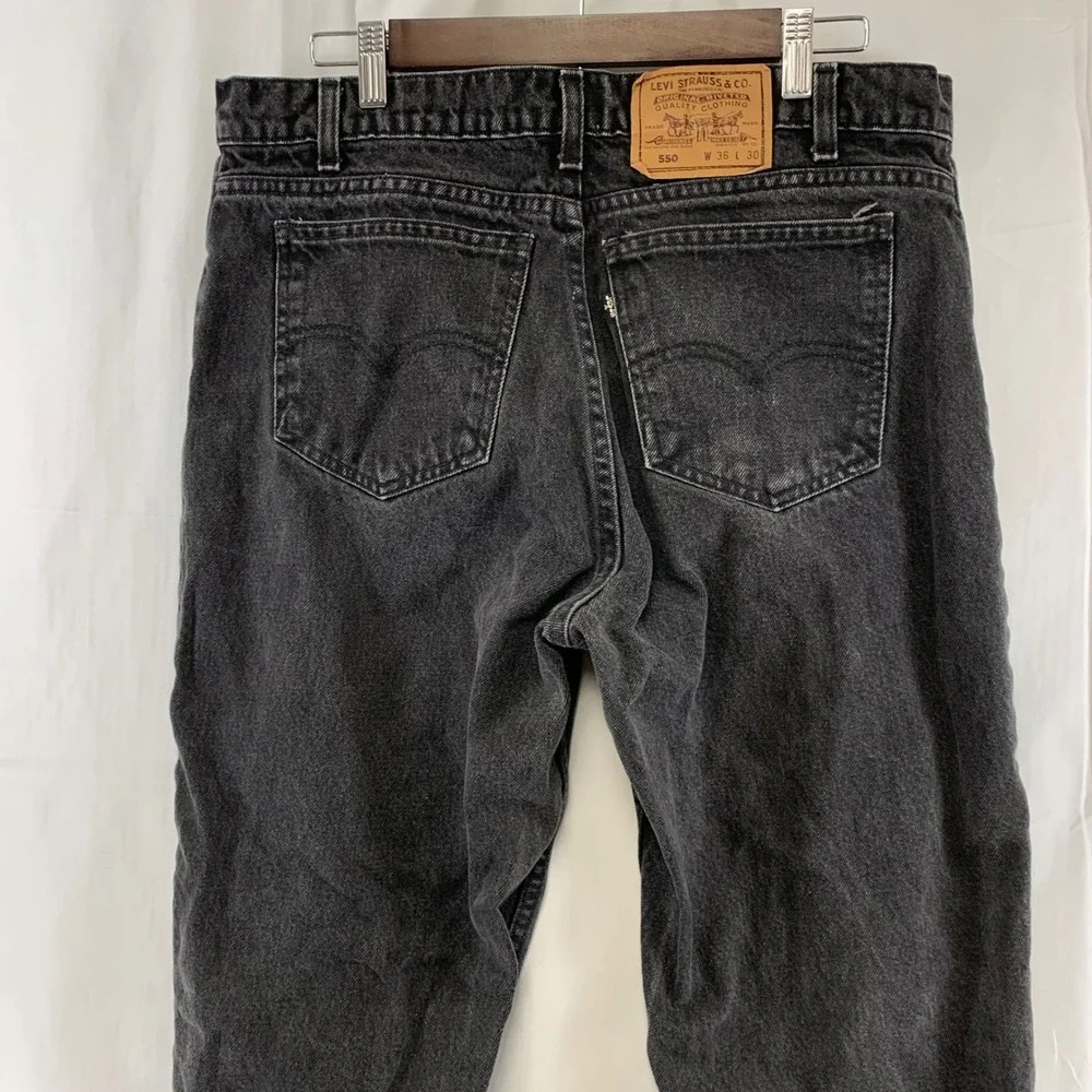 Vintage Levi's‎ 550 Jeans Mens 36x30 Black Relaxed Fit Tapered Leg Made USA 90s